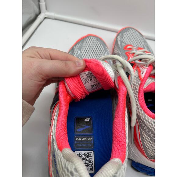 Brooks Ravenna 5 White Neon Pink Blue Running Walking Athletic Shoes Womens 9.5 - Picture 4 of 7